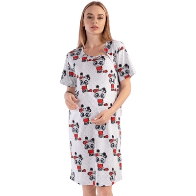 Нощница за кърмачки в светлосиво с калинки