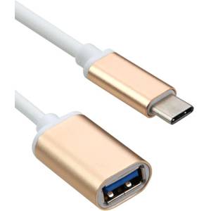  Кабел, No brand, USB Type-C to USB 3.0 F, Gold - 18291 (DE-18291)