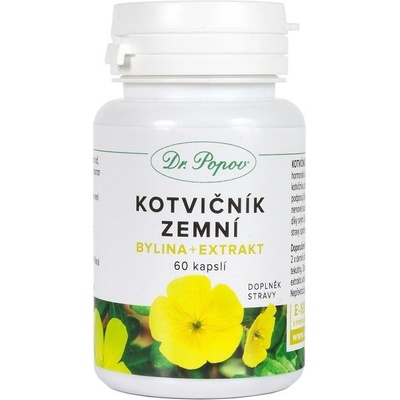 Dr. Popov Kotvičník zemní bylina + extrakt 60 kapsúl