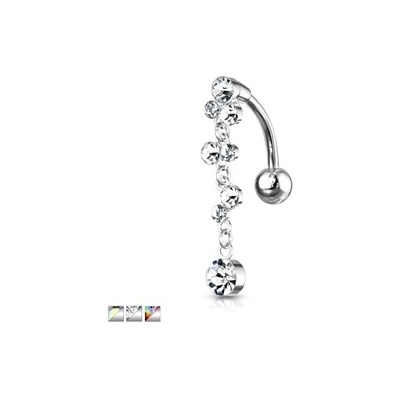 Piercingate piercing do pupíku bublinky s kamínky PBV00577 čirá kuličky