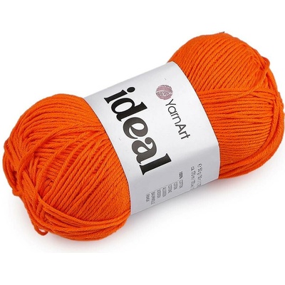 Bavlněná pletací příze Ideal 50 g Varianta: 8 (242) oranžová, Balení: 1 ks 61627/160031/286127