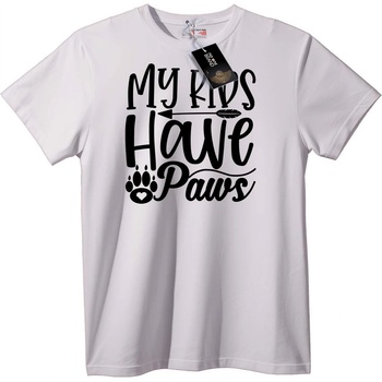 NOONEBRAND Тениска Моите деца имат лапи - 7XL, White