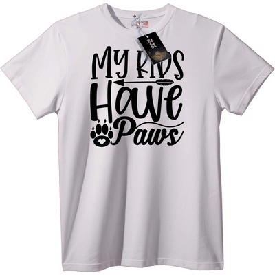 NOONEBRAND Тениска Моите деца имат лапи - 7XL, White