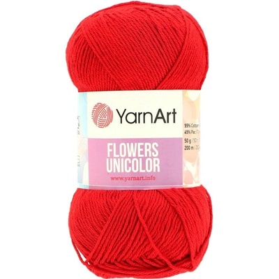 YarnArt Flowers Unicolor červená 738