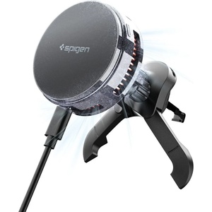 Spigen ESSENTIAL EV25MFAQ Qi2.2 PELTIER МАГНИТЕН MAGSAFE ДЪРЖАЧ ЗА КОЛА С БЕЗЖИЧНО ЗАРЯДНО ЧЕРЕН (ACP10511)