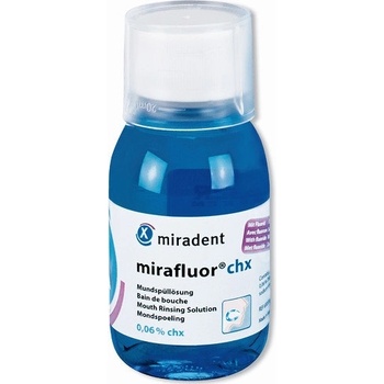 Miradent Antibakteriální ústní roztok s 0,06% chlorhexidinu Mirafluor chx 500 ml