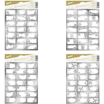 Samolepky na dárky vánoční střibrn 20x30 – Hledejceny.cz