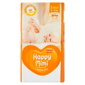 Happy Mimi Детски пелени HappyMimi Act. Dry Midi (50 бр. /фолио)