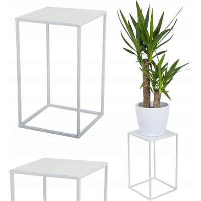 DekorStyle Stojan na kvety Ilja 40 cm biely