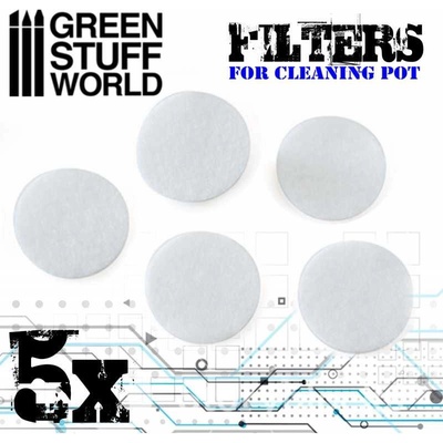 Green Stuff World Airbrush Cleaning Pot Filters – náhradné filtre 5 ks
