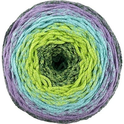 Chainy Cotton Cake ReTwisst 70 variace šedá pastelově fialová mintová a zelená