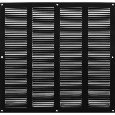 Ventishop KVMc 400x400 kovová hranatá větrací mřížka se síťkou, černá