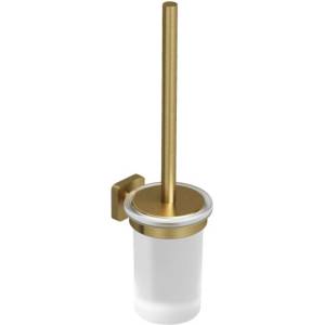 Kludi Vela S - Стенна тоалетна четка с държач, стъкло/полирано злато 25974N0 (25974N0)