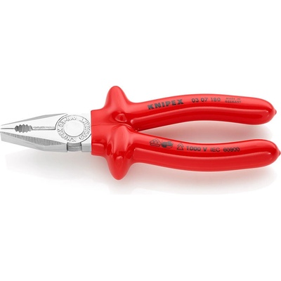 KNIPEX Kombinované kleště s máčenou izolací 180 mm 03 07 180