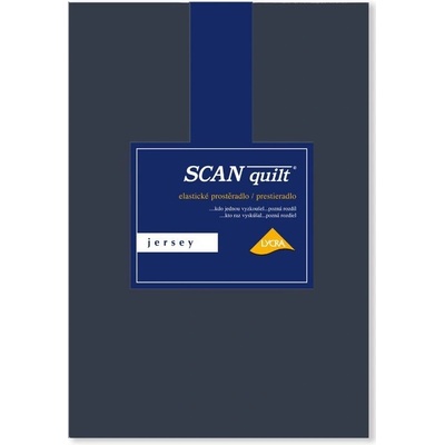 SCANquilt napínací prostěradlo jersey Elastic lycra tmavě šedé 180x200x30