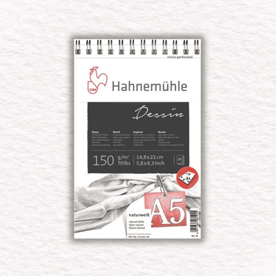 Hahnemühle skicár DESSIN špirálová väzba 150 gsm 25 listov A5