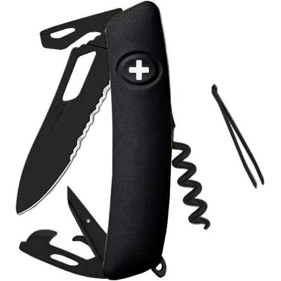 SWIZA Kapesní nůž SH03TR Allblack Single Hand Black Wavy Edge