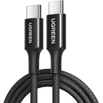 UGREEN Кабел с въжена оплпетка и бързо зареждане за устройства с USB-C порт - Ugreen USB-C to USB-C Cable L502 100W (100 см) (black) (L502)