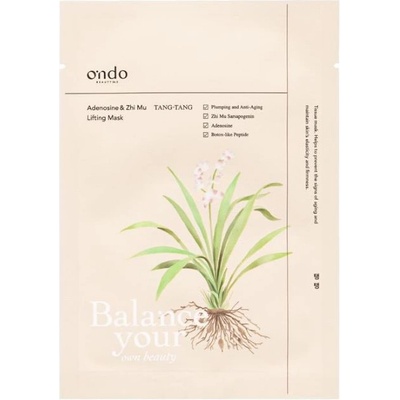Ondo Beauty 36.5 Лифтинг лист маска за лице Adenosine & Zhi Mu, 25 ml