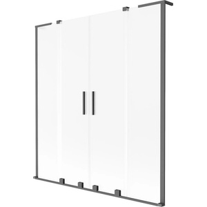 Mexen Velar L Двойна плъзгаща се преграда за вана 2-крилна 160 x 150 см, матирана, пистолет метал - 896-160-003-32-95 (896-160-003-32-95)