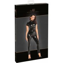 Noir Handmade Powerwetlook Jumpsuit with Short Sleeves 2730715 Black