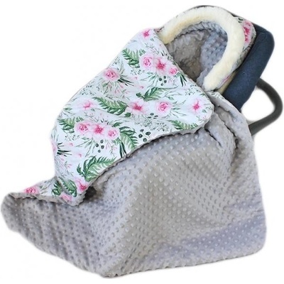 Baby Nellys dečka 3v1 s minky a kožušinkou kvetinky