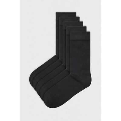 MEN-A 5 PACK Bambusové ponožky vysoké čierna