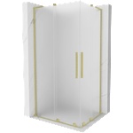 Mexen Velar L Duo плъзгаща се душ кабина 90 x 80 см, матирана, златна четка - 871-090-080-02-33-55 (871-090-080-02-33-55)