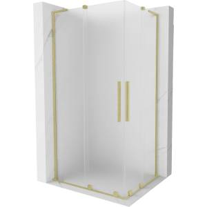 Mexen Velar L Duo плъзгаща се душ кабина 90 x 80 см, матирана, златна четка - 871-090-080-02-33-55 (871-090-080-02-33-55)
