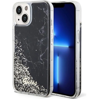 GUESS Кейс Guess GUHCP14SLCSGSGK за iPhone 14 6.1", черен / черен, твърд, Liquid Glitter Marble (GUE002798-0)