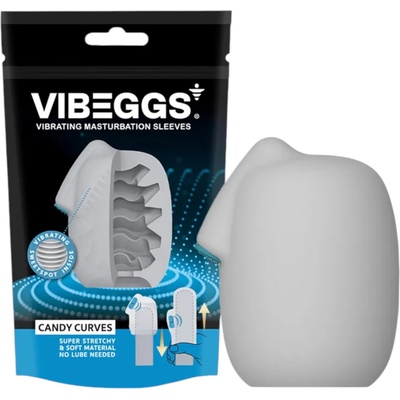 VIBEGGS Candy Curves - вибриращо яйце мастурбатор (бяло)