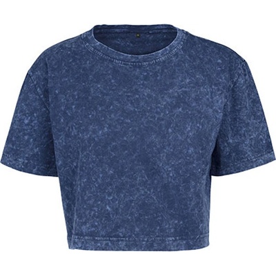Build Your Brand Dámsky crop top BY054 Indigo White