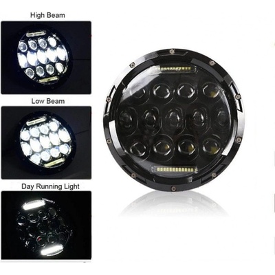 motoLEDy Přední světlo 7" LED potkávací, dálková, obrysová, denní světla 1ks