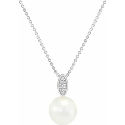 Eppi Zlatý perlový přívěsek s diamanty Alixa P37459