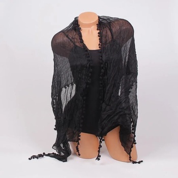 Image 1 of Фин дамски шал в черно с топчета