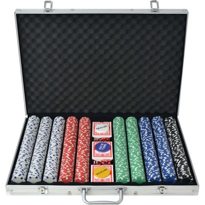 vidaXL Покер комплект с 1000 чипа, алуминий (80183)