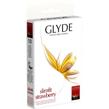 Image 1 of GLYDE Slimfit Strawberry - Premium Vegan Condoms 10 pack