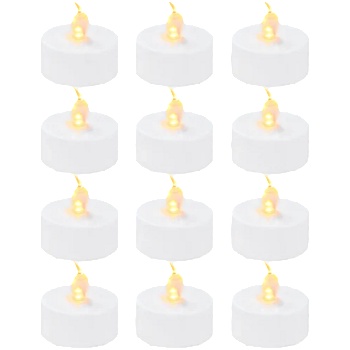 Bambu Lab LED Flame Tea Light Candle Set Warm Yellow - 12 броя (B-KC008)