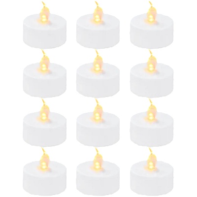 Bambu Lab LED Flame Tea Light Candle Set Warm Yellow - 12 броя (B-KC008)