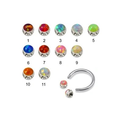 Piercingate piercing podkova s opálem PPO00108 11