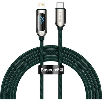 Baseus Digital Display USB-C to Lightning Cable PD 20W (CATLSK-A06) - USB-C към Lightning кабел за Apple устройства с Lightning порт (200 см) (зелен)