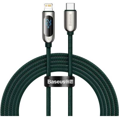 Baseus Digital Display USB-C to Lightning Cable PD 20W (CATLSK-A06) - USB-C към Lightning кабел за Apple устройства с Lightning порт (200 см) (зелен)