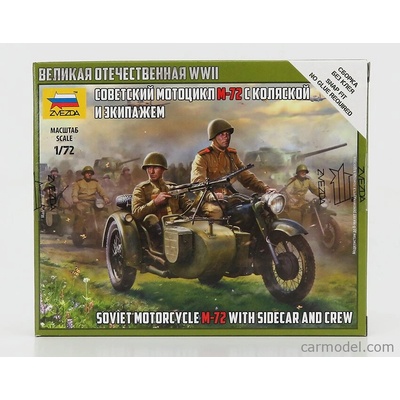 Zvezda Zundapp M-72 Military Motorcycle Sidecar 1941 1:72