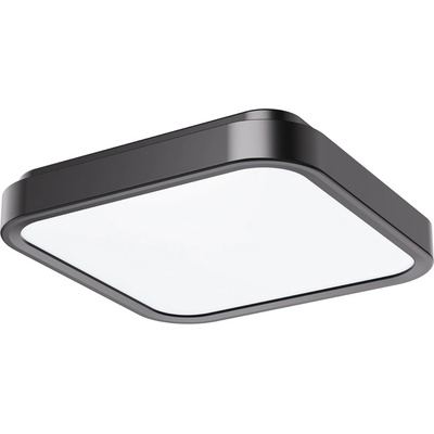 Samira, indoor square ceiling lamp, black plastic lamp with white plastic shade, 18W, with shade: 1400lm, without shade (71255)