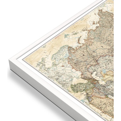 National Geographic Asie - nástěnná mapa Executive 85 x 97 cm Varianta: mapa v hliníkovém rámu, Provedení: bílý rám