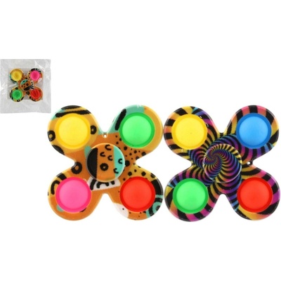 Teddies Spinner bubble pops plast 8cm mix barev v sáčku