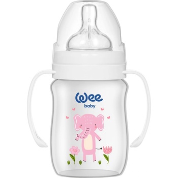 Image 1 of Wee Baby Шише за хранене с дръжки Wee Baby - Safari, PP, 150 ml, слон (483)