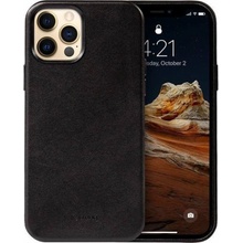 Crong Essential Cover – iPhone 12 Pro Max Faux Leather Case černý