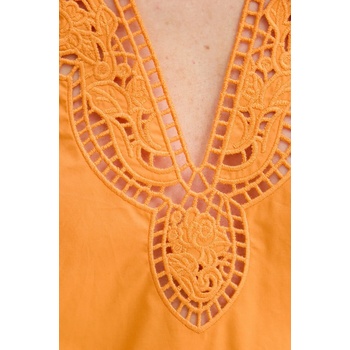 TWINSET Памучна блуза Twinset дамска в оранжево с апликация 251TT2335 (251TT2335)