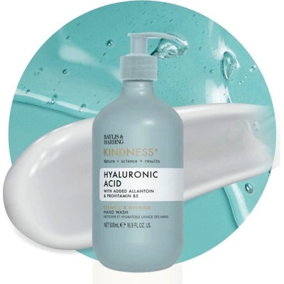 Baylis & Harding Kindness+ Hyaluronic Acid tekuté mýdlo na ruce s hydratačním účinkem Vůně Pear & Neroli 500 ml